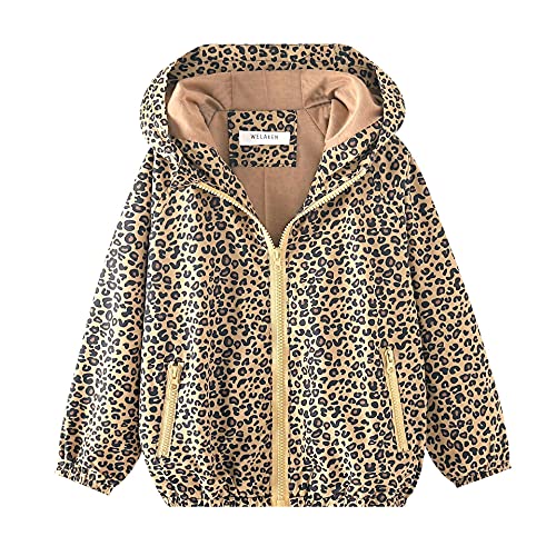 WELAKEN Leopard Kids' & Toddler Rain Jacket II Little Girls' Waterproof Jacket - Image 1