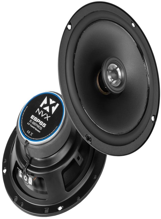 مكبرات صوت NVX® ESP65 ثنائية الاتجاه من سلسلة E مقاس 6.5 بوصة، بقدرة قصوى 360 واط (120 واط RMS)، مكبرات صوت عالية التردد بقبة PEI مقاس 13 مم، مخروط من البولي بروبيلين، حافة مطاطية، 4 أوم، سهلة التركيب للسيارات/الشاحنات (زوج) - Image 1