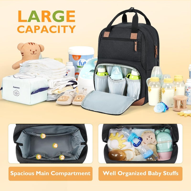 mommore Diaper Bag Backpack with Changing Station - Image 3
