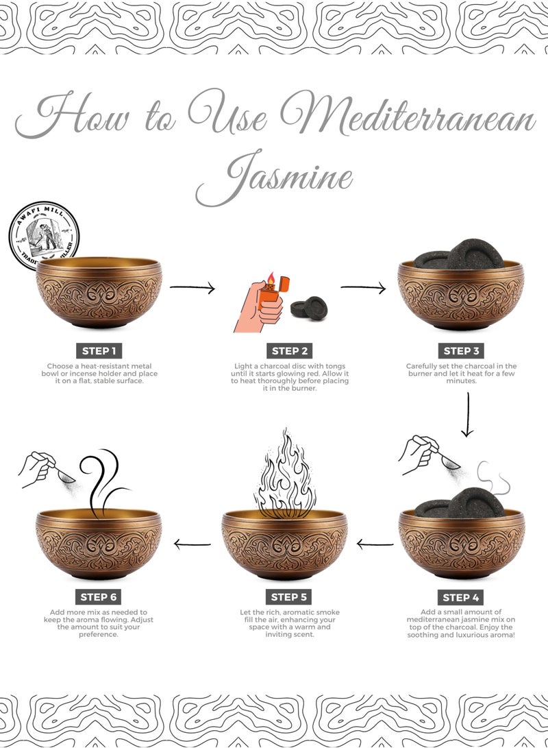 أباميك مزيج بخور الياسمين المتوسطي – بخور مصنوع يدويًا بخبرة للحصول على تجربة عطرية منعشة - Image 4