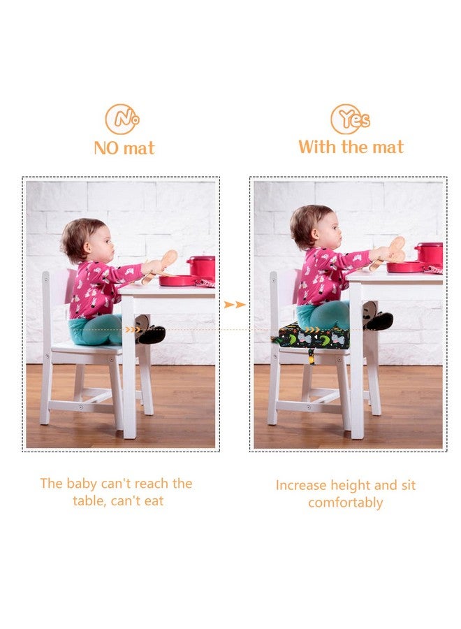SMZCTYI Toddler Booster Seat for Dining Table, Stronger Support Non-Slip Bottom Double Safe Straps Booster Seat Dining Toddler, Portable Travel Increasing Cushion (Black) - Image 1