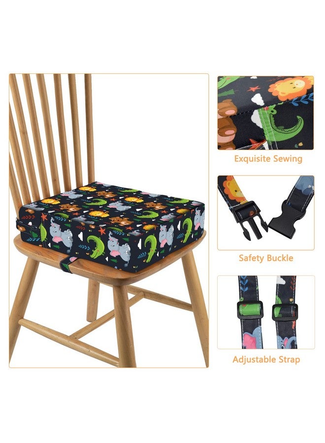 SMZCTYI Toddler Booster Seat for Dining Table, Stronger Support Non-Slip Bottom Double Safe Straps Booster Seat Dining Toddler, Portable Travel Increasing Cushion (Black) - Image 2