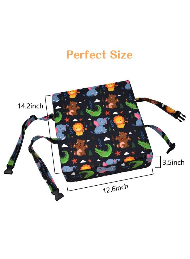 SMZCTYI Toddler Booster Seat for Dining Table, Stronger Support Non-Slip Bottom Double Safe Straps Booster Seat Dining Toddler, Portable Travel Increasing Cushion (Black) - Image 4