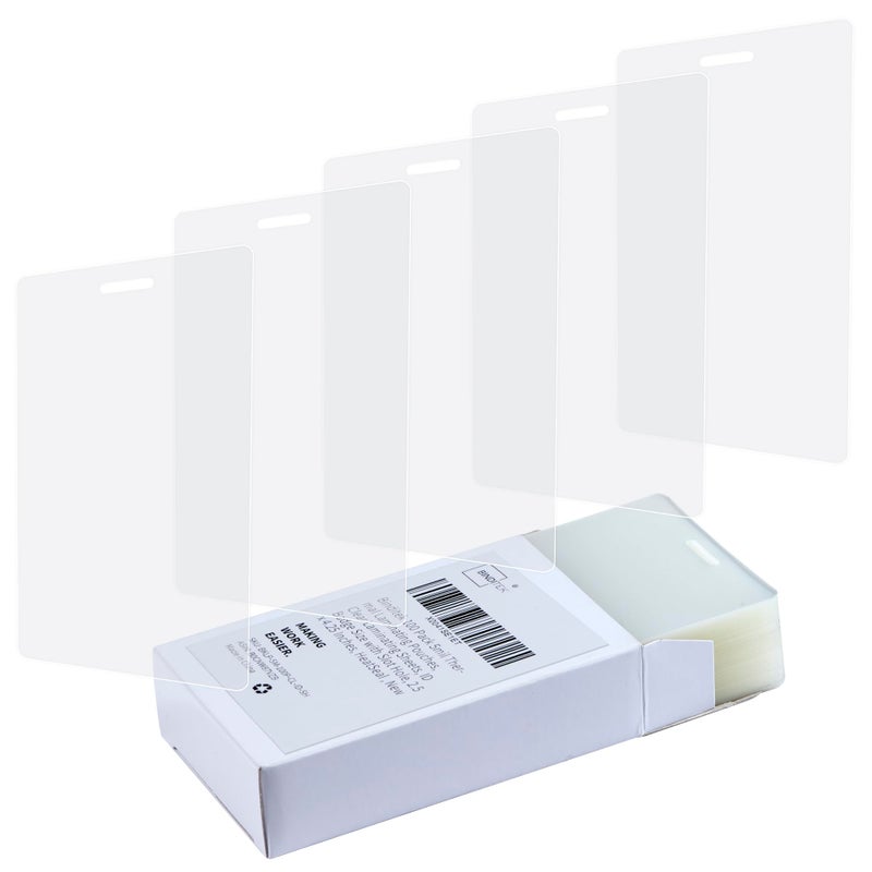 Binditek 100 Pack 5mil Thermal Laminating Pouches, 2.5 x 4.25 Inches Laminating Sheets with Hole, ID Badge Without Clip, Ultra Clear, HeatSeal, Glossy, for Students and Coworkers - Image 1