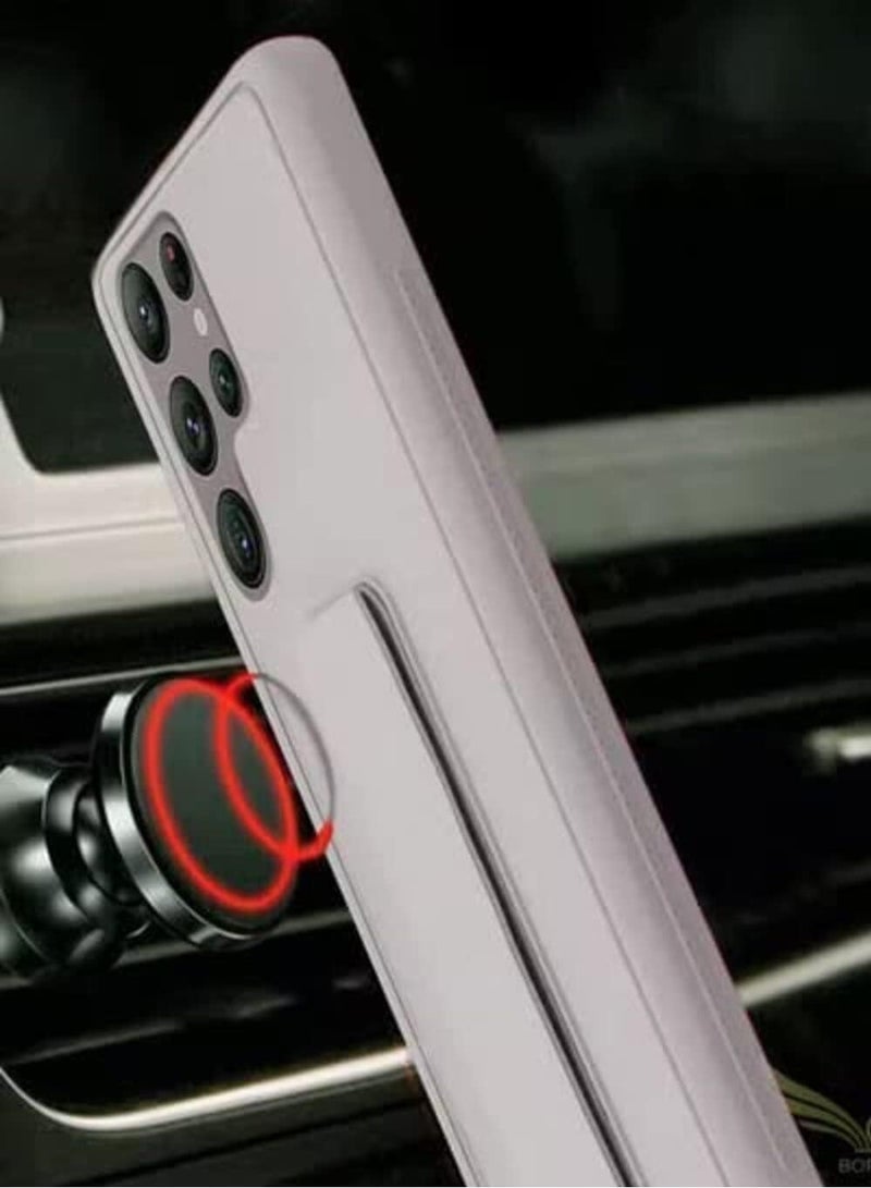 MIGOFAST Samsung Galaxy S24 Ultra Case Magnetic Stand And Holder Premium Silicone Vertical And Horizontal Hand Strap Grip Multi Stand Car Mount Kickstand Case Finger Strap Cover - Image 2