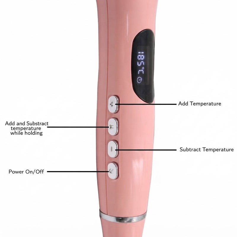 BoSidin Professional Automatic Hair Curler | Ceramic Rotating Curling Iron with Temperature Control, Digital Display & Auto Spin Chamber - Pink - Image 4