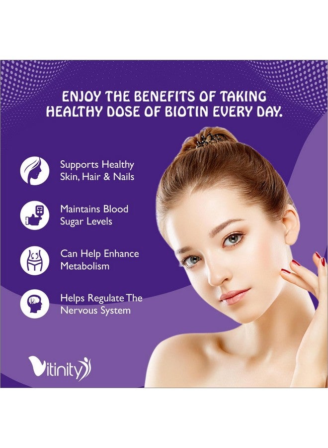 VITINITY Biotin 10000 Mcg Extra Strength Vegetarian (Vitamin B) Sugar-Free Supplement-Supports Healthier Hair & Skin - Women & Men 120 Veggie Sugar-Free Jelly Beans (30 Day Supply) - Image 4