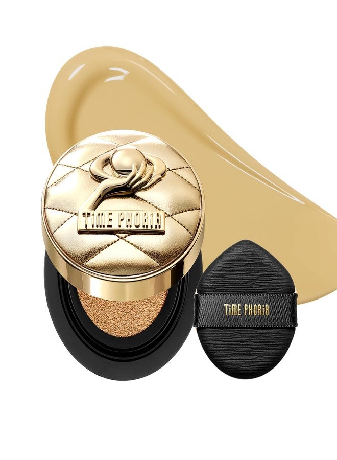 TIMEPHORIA Timeless Utopia Glow Cushion Foundation 02G Ochre -Radiant Glow Finish, Medium to High Coverage, Hydrating Peptide Complex, Lightweight Air Cushion, Long-Lasting Smooth Blurring Base Makeup - Image 1