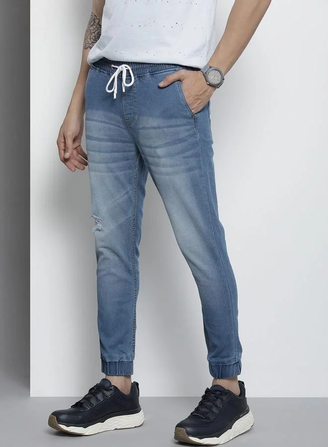 The Indian Garage Co The Indian Garage Co Men Mid Rise Jeans with Light Distress