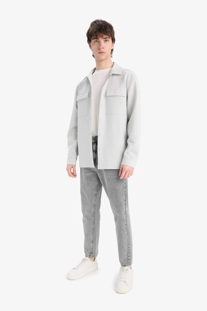 ديفاكتو Regular Fit Twill Long Sleeve Shirt