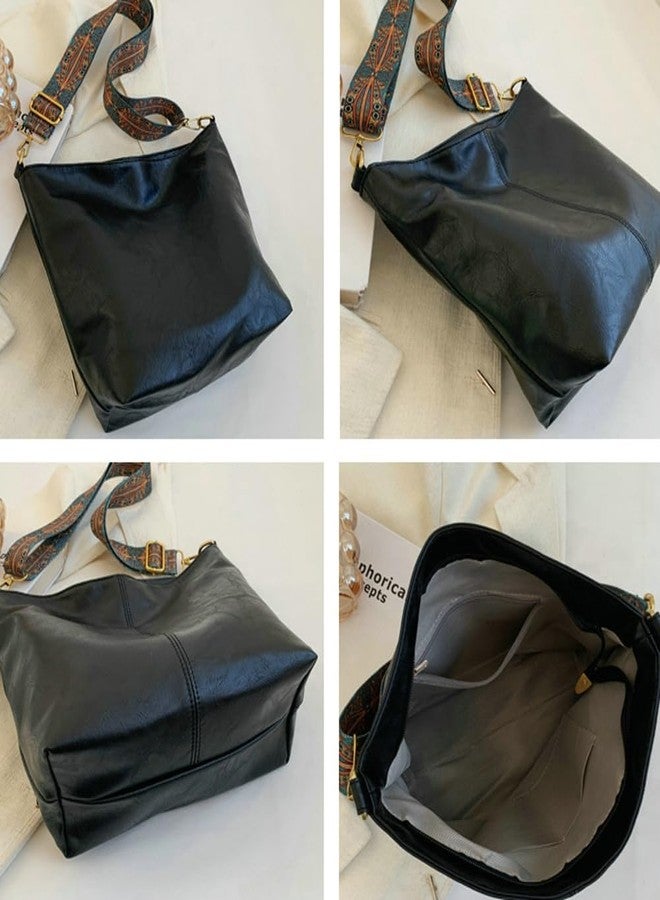 Molodo Hobo Bag for Women Crossbody Handbags Large Designer Ladies Bucket Purse PU Leather Shoulder Bags with Wide Shoulder Strap - Image 2