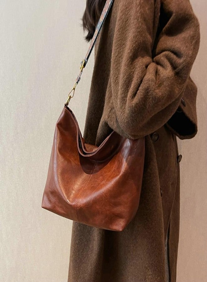 Molodo Hobo Bag for Women Crossbody Handbags Large Designer Ladies Bucket Purse PU Leather Shoulder Bags with Wide Shoulder Strap - Image 5