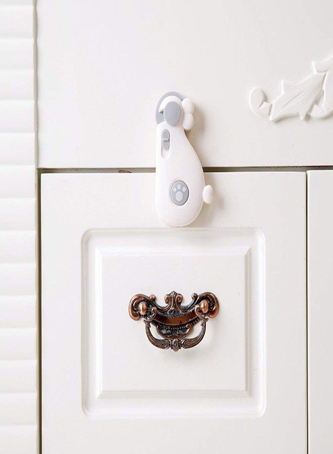 Leeonz Proofing Cabinet Strap Locks - Child Safety Drawer Cupboard Oven Refrigerator Adhesive Locks - Adjustable Toilets Seat Fridge Latches - No Drilling (Pack of 2pcs) (White, Set of 2PCS) - Image 4