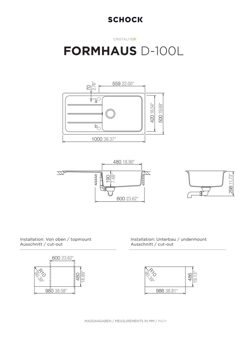 SCHOCK الماني حوض المطبخ: Formhaus D-100L - Image 3