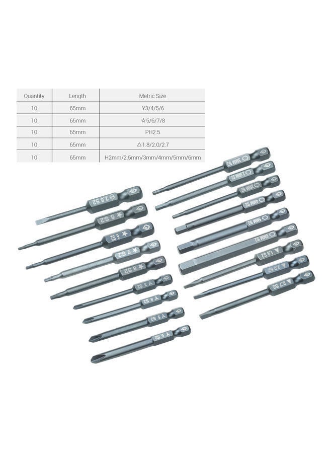 NIBEMINENT 10-Piece Screwdriver Bit Set Silver  - Image 2