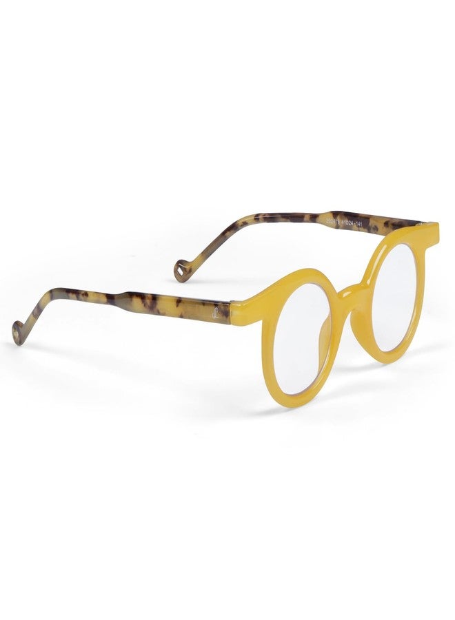 AEC StyleX Round Reading Glasses | Chic Dual-Tone Frame with Clear Precision Lenses | Funky Lightweight Unisex Readers for Men & Women (Yellow, +1.75) - Image 4