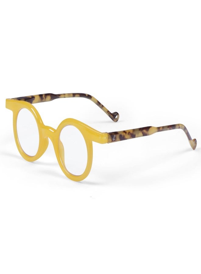 AEC StyleX Round Reading Glasses | Chic Dual-Tone Frame with Clear Precision Lenses | Funky Lightweight Unisex Readers for Men & Women (Yellow, +1.75) - Image 1