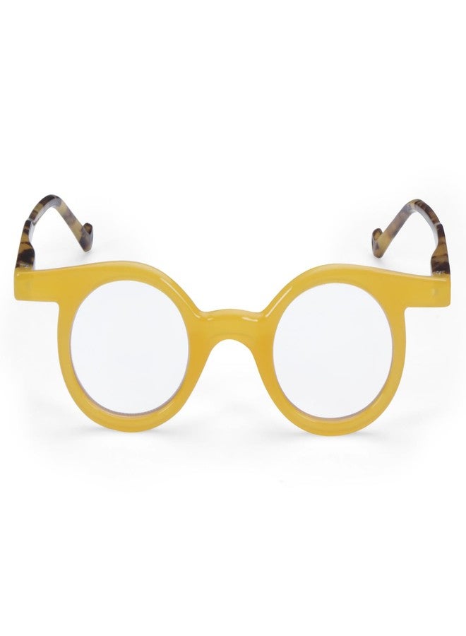 AEC StyleX Round Reading Glasses | Chic Dual-Tone Frame with Clear Precision Lenses | Funky Lightweight Unisex Readers for Men & Women (Yellow, +1.75) - Image 3