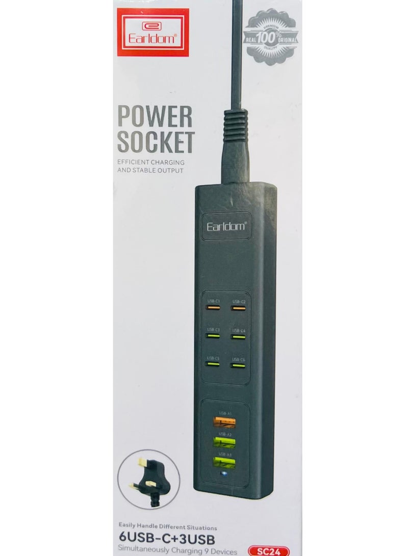 أيرلدوم مقبس الكهرباء 6USB-C و 3USB