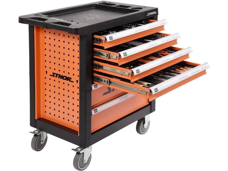Sthor 6 drawer chest on wheels with 302pcs tools 58550 - Image 1