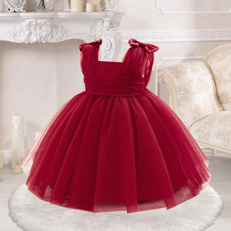 2024 Girls Chiffon Prom Dress Princess Gown LAL15-Bordeaux