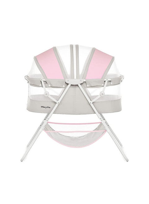 Karley 3 in 1 Portable Baby Bassinets With Mattress and Net - Pink and Grey