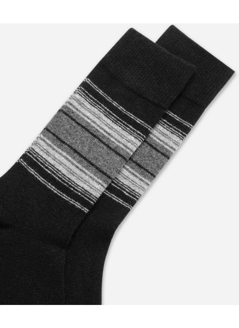 Aytuğ Men's Sheep Wool (Lambswool) Single Black Socks - A-25095-S