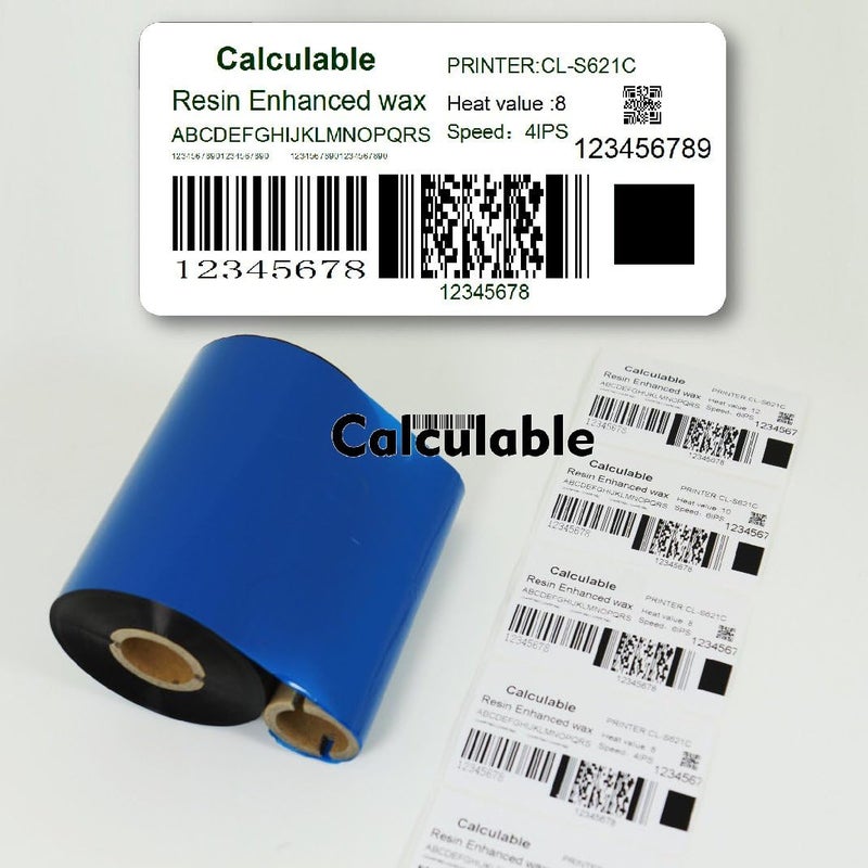 DEFMATE 4.33" x1476' (110mmx450m) Thermal Transfer Ribbon Ink Outside Wax Ribbons Resin Enhanced Wax for Zebra GK420D SM4 ZT410 GC420t GK420t GX420t GX430t Tec Datamax Intermec Citizen Printer - Image 2