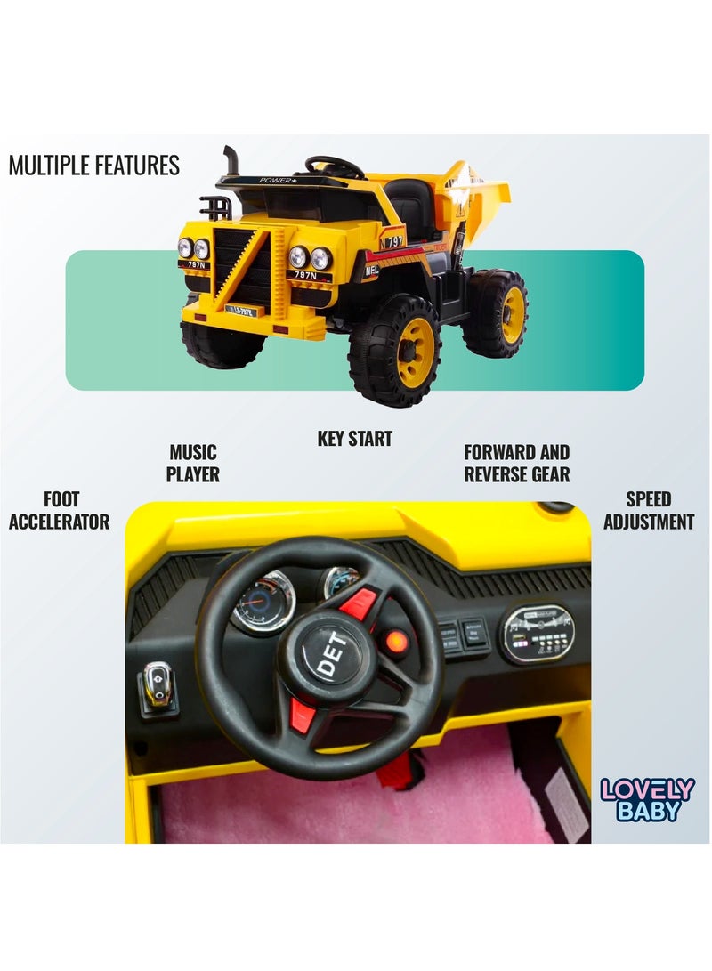لافلي بيبي سيارة جيب LB 797E تعمل بالطاقة للأطفال من لوفلي بيبي، سيارة تحكم عن بعد للطرق الوعرة - أصفر - Image 3