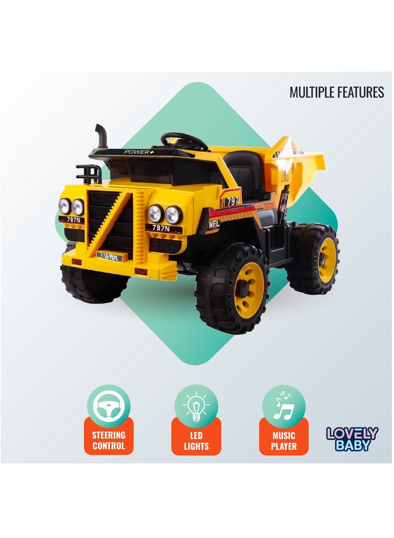 لافلي بيبي سيارة جيب LB 797E تعمل بالطاقة للأطفال من لوفلي بيبي، سيارة تحكم عن بعد للطرق الوعرة - أصفر - Image 4