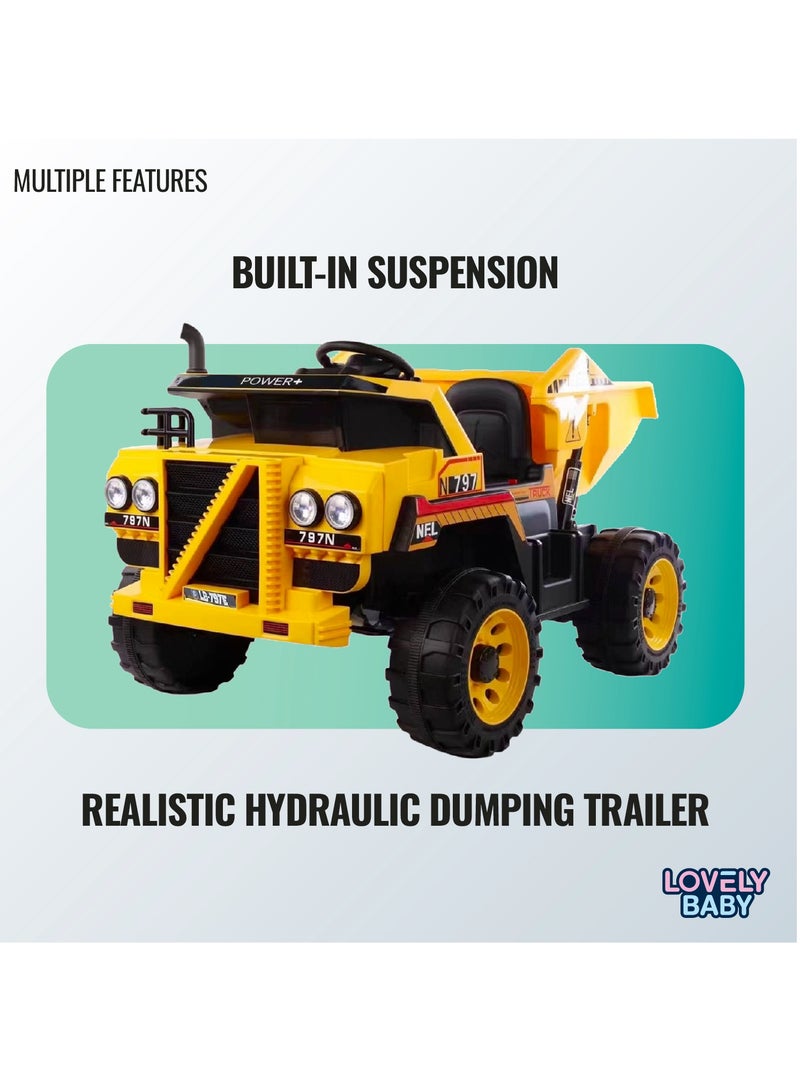 لافلي بيبي سيارة جيب LB 797E تعمل بالطاقة للأطفال من لوفلي بيبي، سيارة تحكم عن بعد للطرق الوعرة - أصفر - Image 5