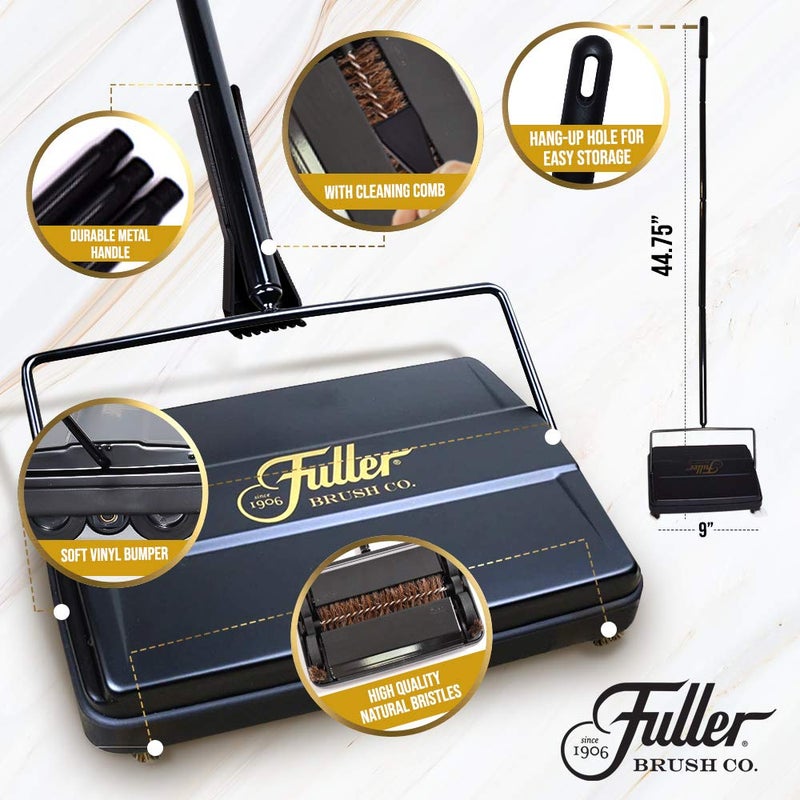 Fuller Brush 17073 Electrostatic Carpet & Floor Sweeper - 9" Cleaning Path - Lightweight - Ideal for Crumby Messes - Works On Carpets & Hard Floor Surfaces - Peach - Image 2