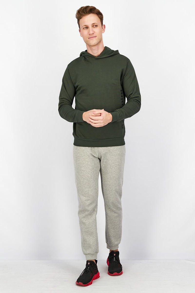 Baldinini Men Hooded Graphic Long Sleeve Sweatshirt, Green - Image 2