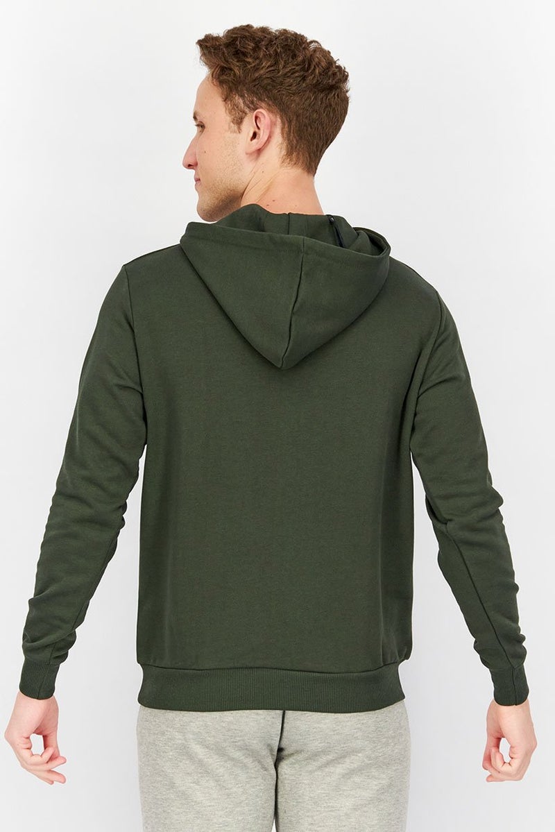 Baldinini Men Hooded Graphic Long Sleeve Sweatshirt, Green - Image 4