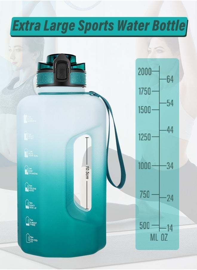 GEMFUL - 2.2l Big Water Bottle with Handle 2.2 Litre Leak Proof BPA Free 73oz Large Capacity Daily Drinking Jug for Gym Fitness Sport Outdoor - Image 1