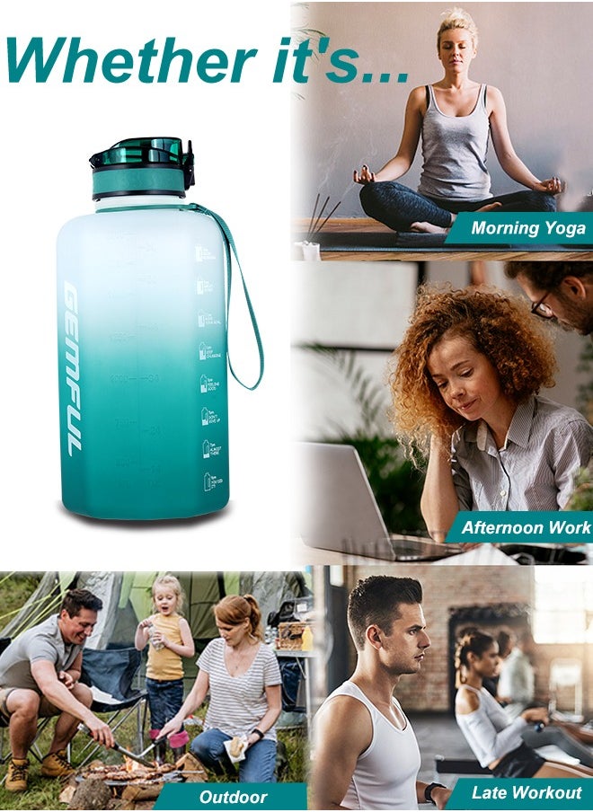 GEMFUL - 2.2l Big Water Bottle with Handle 2.2 Litre Leak Proof BPA Free 73oz Large Capacity Daily Drinking Jug for Gym Fitness Sport Outdoor - Image 1