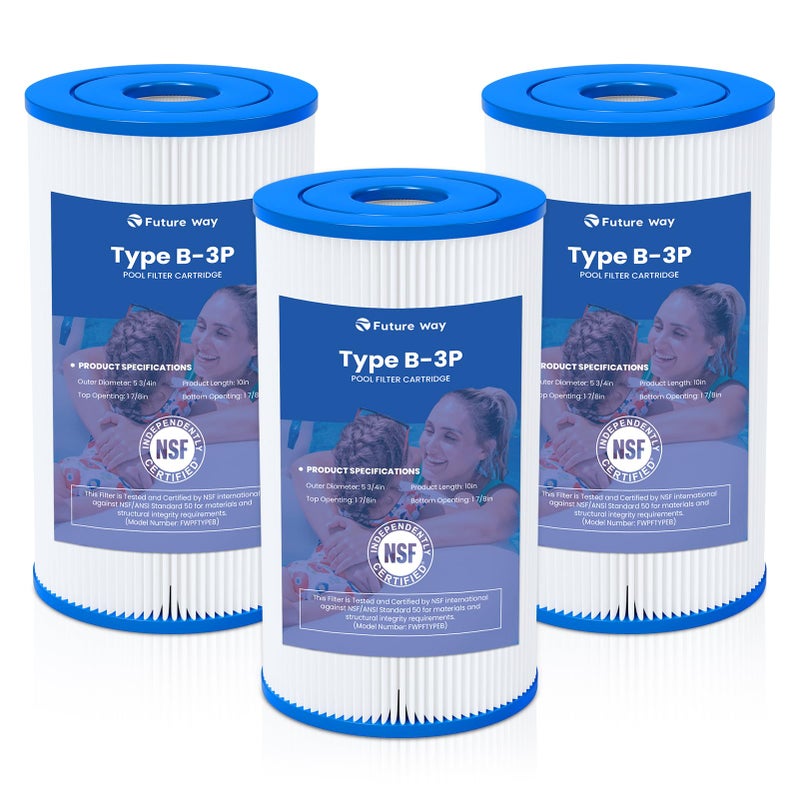 Future Way 3-Pack Type B Pool Filter Replacement for Intex 2500 GPH Filter Pump for Above Ground Pools - Image 1
