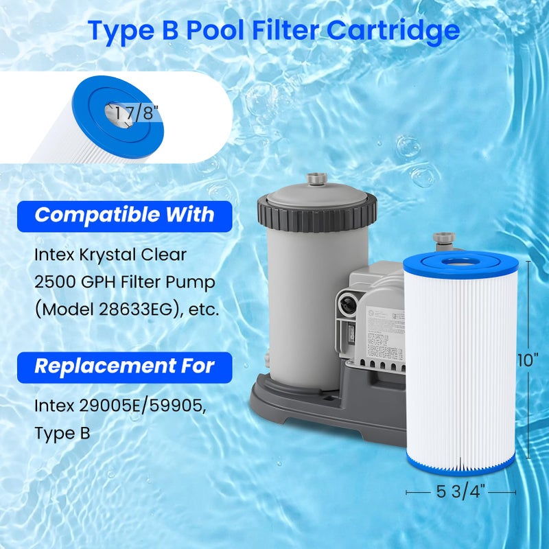 Future Way 3-Pack Type B Pool Filter Replacement for Intex 2500 GPH Filter Pump for Above Ground Pools - Image 2