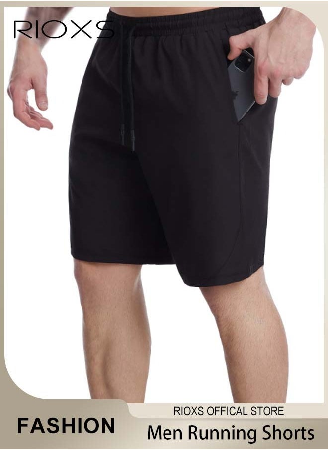 RIOXS - Men's Running Shorts, Athleisure Unlined Shorts, Athletic Lightweight Shorts, Breathable Quick-Drying Fitness Short Pants with Pockets, Made of Moisture-Wicking Material - Image 1