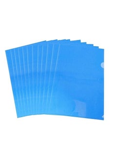 ATLAS A4 Plastic File, L-Type Folders Project Pockets Clear Paper Document Jacket Sleeve for Office, Paper Storage, Blue (Pack of 12)  - Image 1