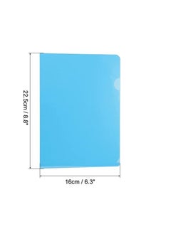 ATLAS A4 Plastic File, L-Type Folders Project Pockets Clear Paper Document Jacket Sleeve for Office, Paper Storage, Blue (Pack of 12)  - Image 2