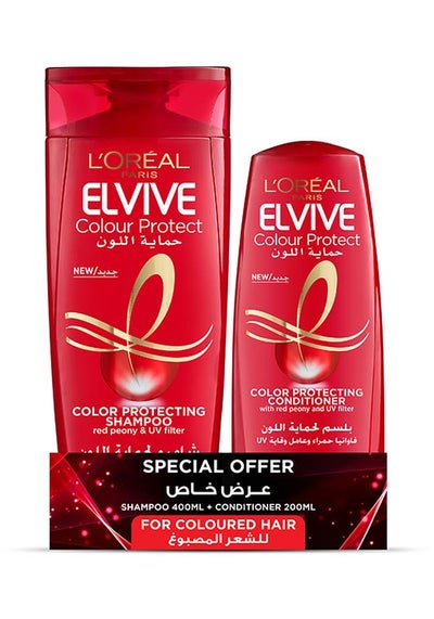 L'OREAL PARIS Elvive Colour Protect Shampoo 400 ml, Conditioner 200ml For Coloured Hair