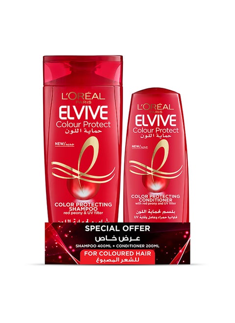 Elvive Colour Protect Shampoo 400 ml, Conditioner 200ml For Coloured Hair