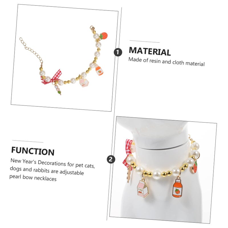 Adjustable Cat Collar With Bowknot And Pearl For Pets - Image 5