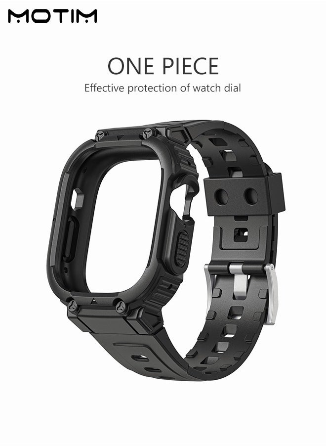 Motim Rugged Armor Apple Watch Band with Case 41mm/40mm, Shockproof Replacement Strap Wristband with Bumper Case Cover for iWatch SE2 SE Series 9/8/7/6/5/4  - Image 2