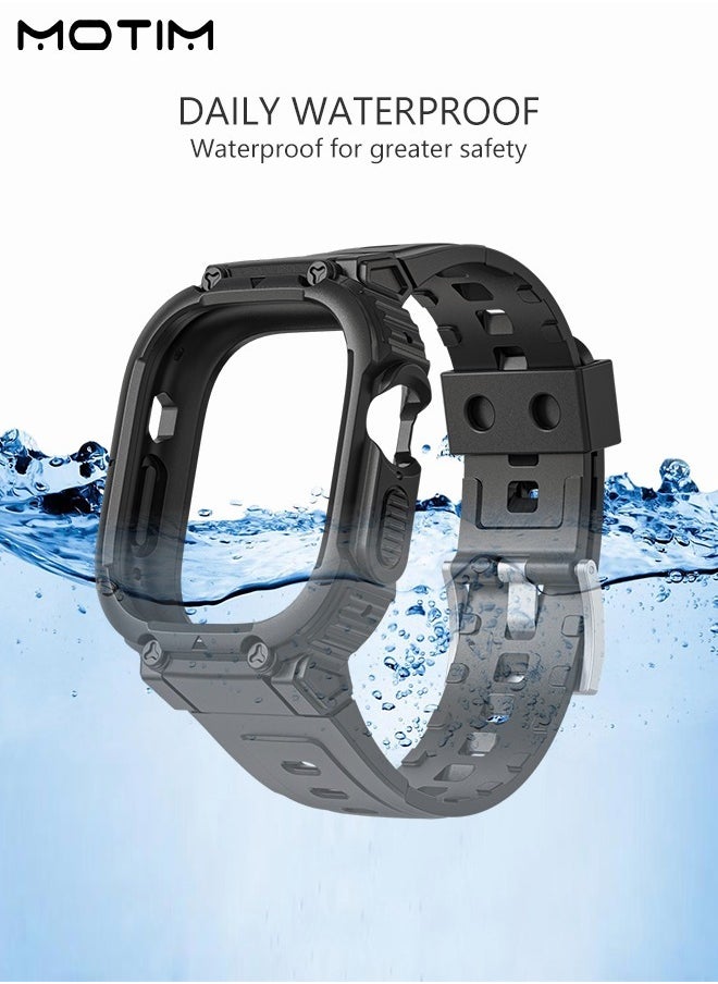 Motim Rugged Armor Apple Watch Band with Case 41mm/40mm, Shockproof Replacement Strap Wristband with Bumper Case Cover for iWatch SE2 SE Series 9/8/7/6/5/4  - Image 4