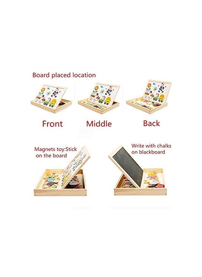 TOY GARDEN Multipurpose Educational Learning Board – Double-Sided Magnetic Wooden Puzzle | Alphabet, Writing & Puzzle Play | White & Black Board  - Image 2