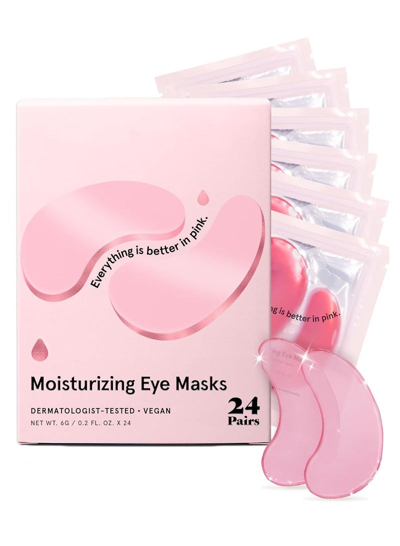 HTKCRX Award Winning Under Eye Mask - Birthday Gifts For Women - Bridesmaid Gifts - Reduce Dark Circles, Puffy Eyes, Undereye Bags, Wrinkles - Under Eye Patches - Vegan (24 Pairs, Pink) - Image 1