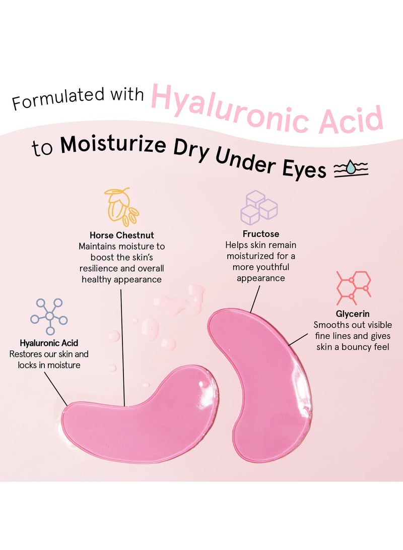 HTKCRX Award Winning Under Eye Mask - Birthday Gifts For Women - Bridesmaid Gifts - Reduce Dark Circles, Puffy Eyes, Undereye Bags, Wrinkles - Under Eye Patches - Vegan (24 Pairs, Pink) - Image 2