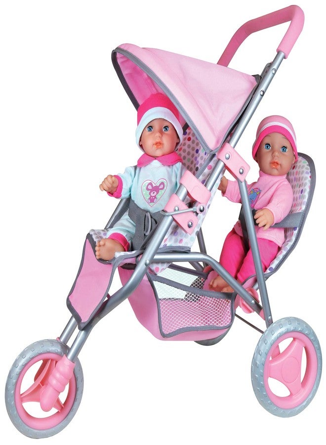 Lissi Twin Baby Dolls in Twin Jogger Stroller - Image 2